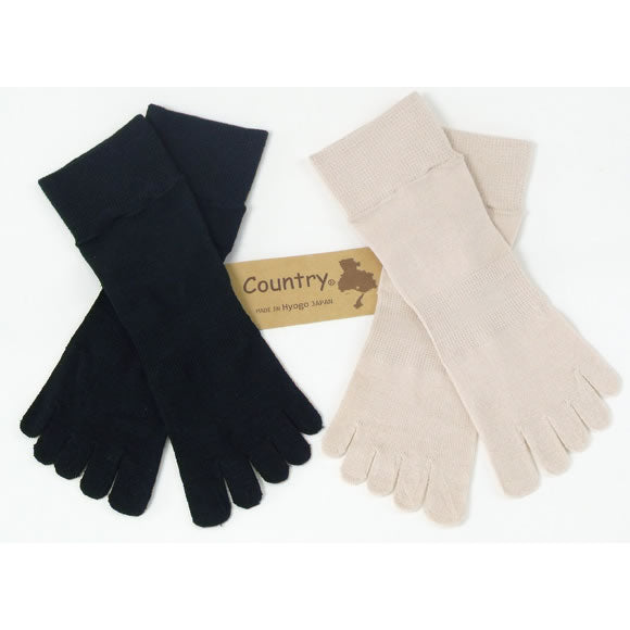 Country さらさらしっとりシルク5本指ソックス(21-26.5cm)
