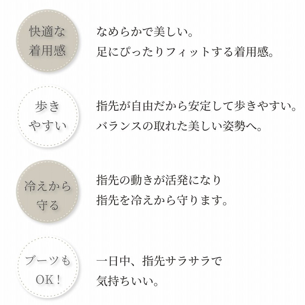 ○レヴアル 5本指ひざ下丈ストッキング PURE〔女性〕