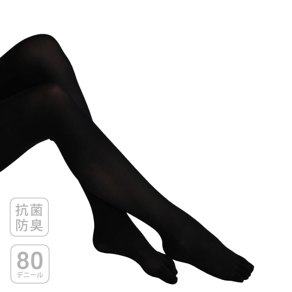 ○5本指タイツ ブラック 80デニール