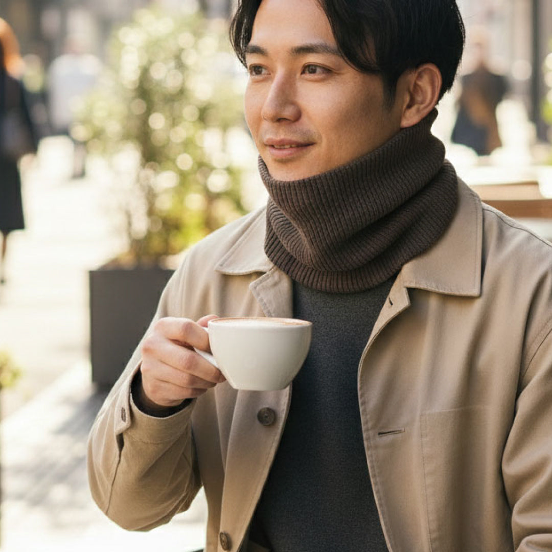 日本製 JOTO. リブニットネックウォーマー｜裏起毛×2重構造であったか