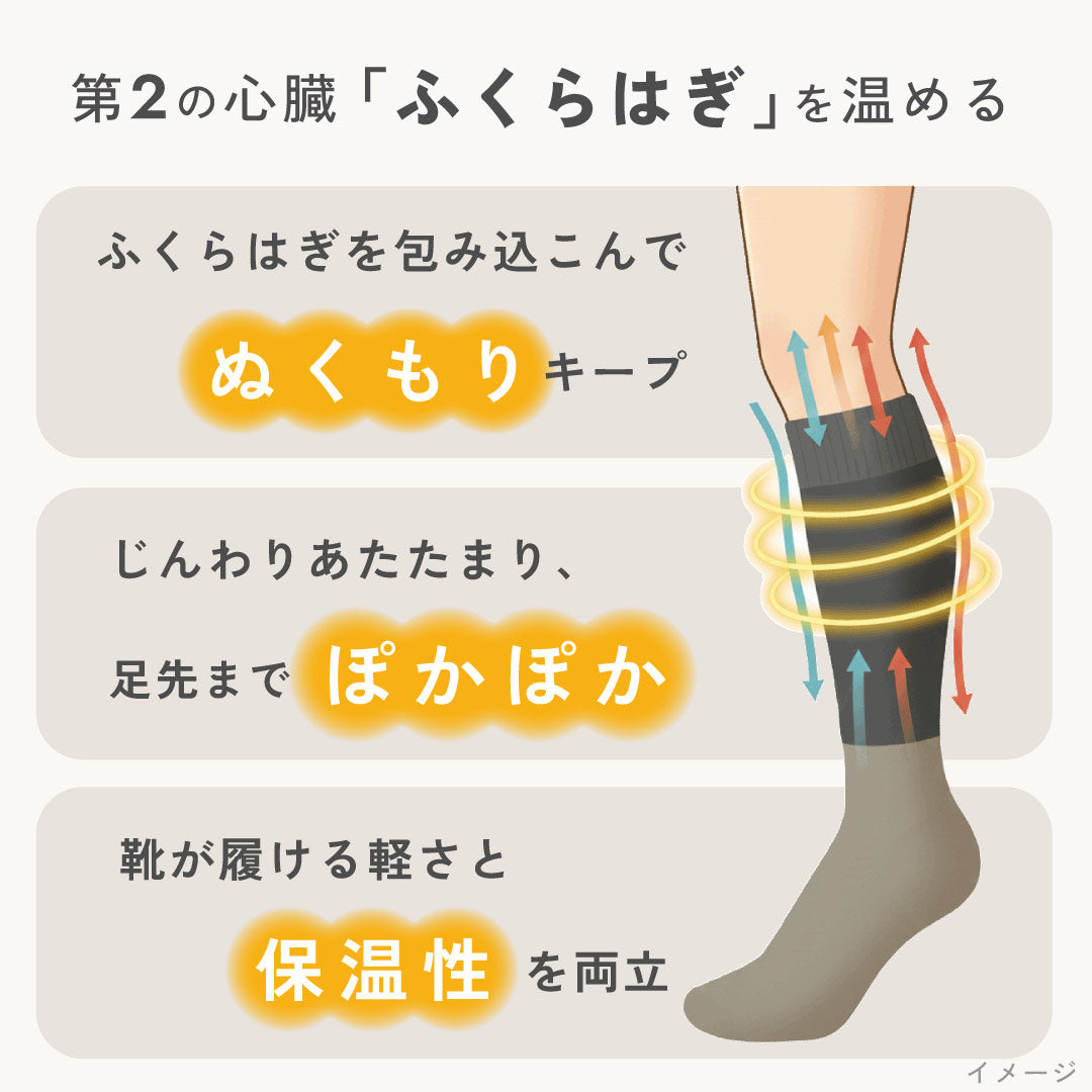 靴が履けるレッグウォーマーいらずのあったかソックス